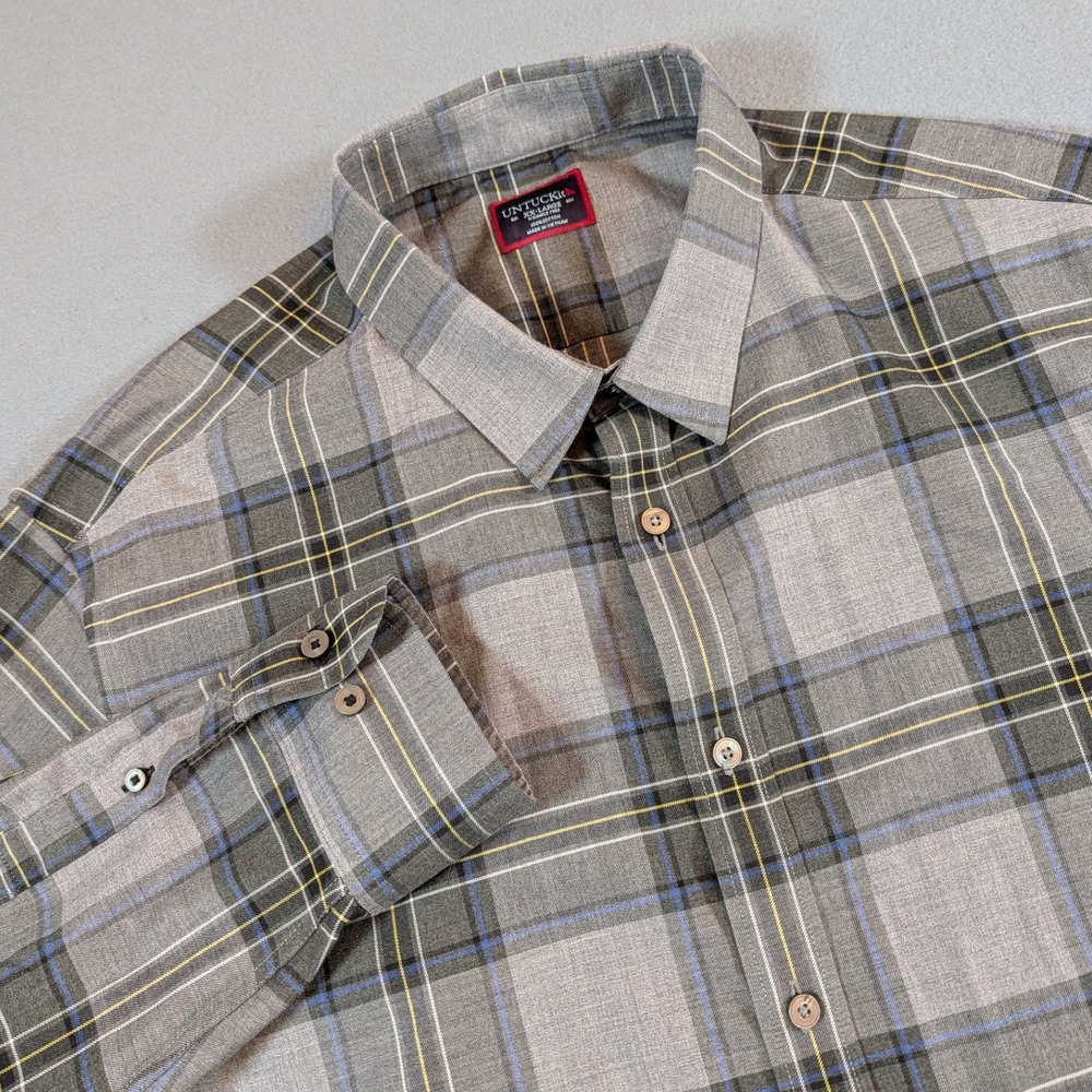 UNTUCKit Men's Wrinkle Free Cotton Long Sleeve Button Up Shirt Size XX-Large